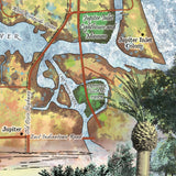 Jupiter Florida Map Blanket Double Stitched Edges Cozy Luxury Fluffy Super Soft 430 GSM Polyester Throw Blanket