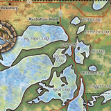 Great River Arts Whitefish Chain of Lakes No Illustrations Historic Map Reproduction Artwork Wall Art Print Vintage