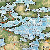 Vermilion Lake Minnesota Map Sherpa Fleece Blanket Double Stitched Edges Cozy Luxury Fluffy Super Soft 430 GSM Polyester Throw Blanket