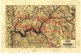 Arizona, grand canyon, national parks, arizona gifts, grand canyon map, grand canyon art, desert decor, southwest decor, santa fe decor, map