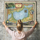 286-Lower Cullen Lake, Minnesota vintage historic antique map poster print by Lisa Middleton