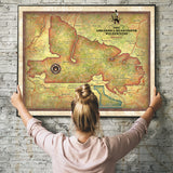 Asaroka and Beartooth Wilderness Montana Historic Map Art Print Poster Artwork Vintage Style Abstract Wall-Unframed Great Home Decor & Gift