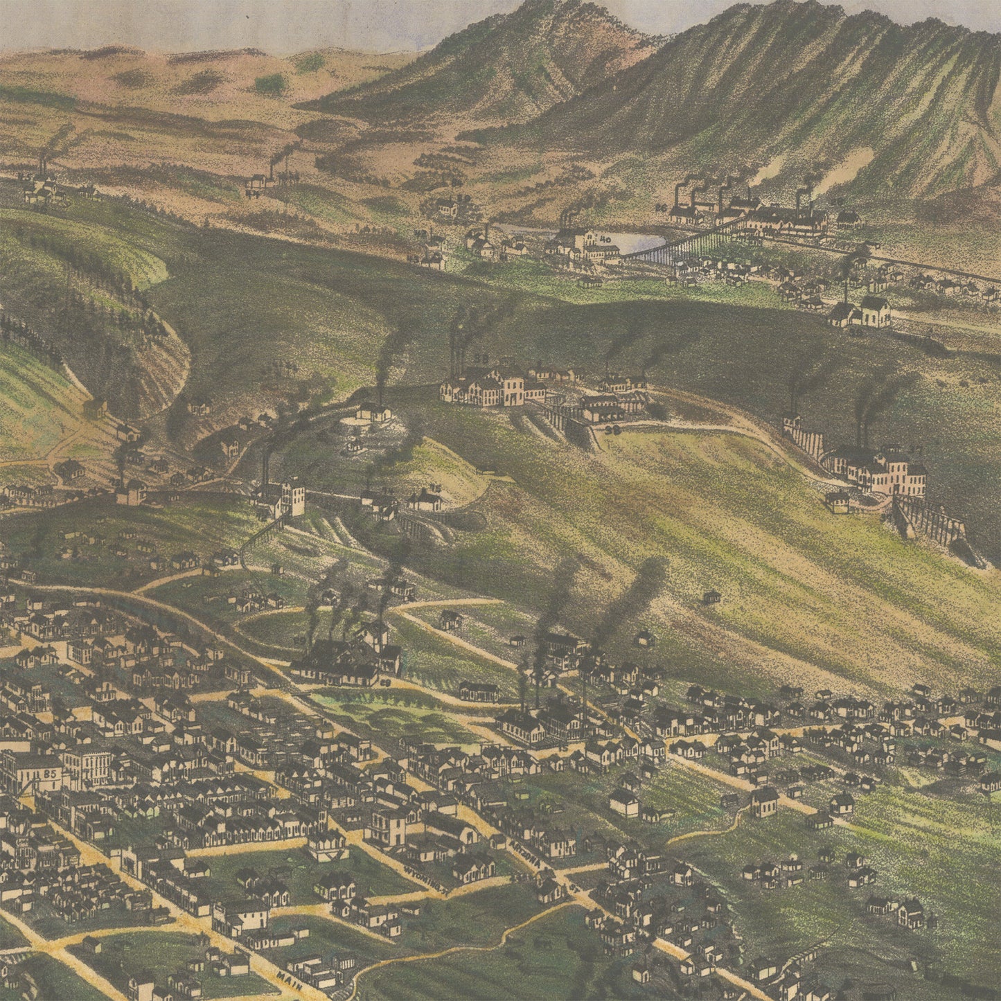 023 Butte City Montana 1884 Vintage map,antique maps,map vintage,map art vintage,montana map,coastal map,nautical map,vintage map montana,Vi