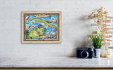 Cuba, cuba map, Cuba Gifts, destination weddings, custom wedding gifts, traveler gifts, tropical decor, Island decor, beach house, carribean