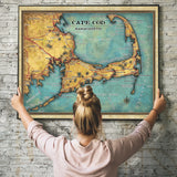 Cape Cod, Cape Cod Decor, Cape Cod Wall Art, Cape Cod Gift, Cape Cod Print, Large Vintage Map, Cape Cod Map, Cape Cod Art, Large Wall Art Poster