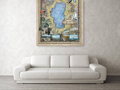 Lake Tahoe, lake tahoe art, lake tohoe print, lake tahoe map, lake tahoe wall art, poster, lake tahoe nv, map lake tahoe, art lake tahoe, NV