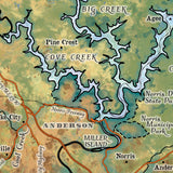 Norris Lake Tennesse Antique Map Art Blanket Throw Soft Polar/ Silky/ Sherpa Fleece Warm Blanket For Bed Sofa Chair Dorm Gift & Travel
