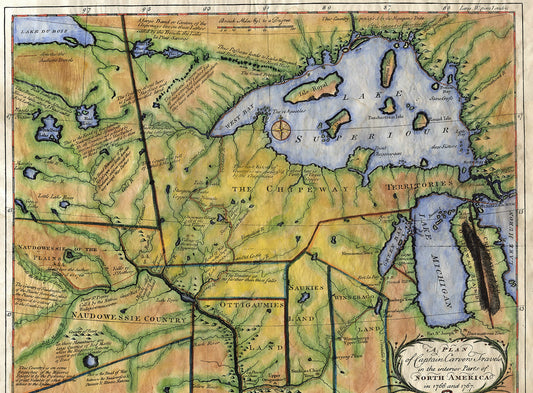 027 Carver Map of one Early route to the Northwest passage 1781