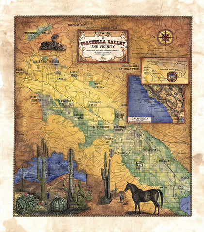 029 Coachella Custom Map Designed and Painted by Lisa Middleton