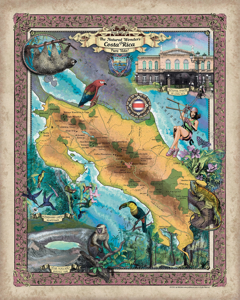 173 Custom map of Costa Rica – Great River Arts