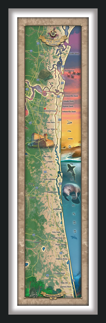 220 Custom map of the First Coast FL