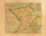Great River Arts Lead Mines Upper Mississippi Historic Map Reproduction Artwork Wall Art Print Vintage