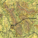 Montana Railroad Harlowtown Historic Map Art Print Poster Artwork Vintage Style Abstract Wall-Unframed Great Home Decor & Gift