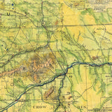 Montana Railroad Harlowtown Historic Map Art Print Poster Artwork Vintage Style Abstract Wall-Unframed Great Home Decor & Gift