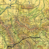 Montana Railroad Harlowtown Historic Map Art Print Poster Artwork Vintage Style Abstract Wall-Unframed Great Home Decor & Gift