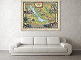 Chautauqua Lake Map, vintage Chautauqua Map Print, Lake Map Art, New York Map, New York Watercolor, New York Gift, Historical Map, Retro art