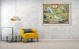 Chautauqua Lake Map, vintage Chautauqua Map Print, Lake Map Art, New York Map, New York Watercolor, New York Gift, Historical Map, Retro art