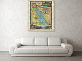 Findley Lake, New York, custom lake maps, lake house, lake art, lake house gift, rustic decor, custom maps, hand painted maps, map gifts
