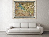 Lake nottely, Lake Cottage Decor, Lake Cottage Gift, Lake Map Print, Lake Map Custom, Lake Map, Georgia Map, Georgia Vintage, Georgia Gift