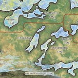Whitefish Chain of Lakes Minnesota Map Blanket Double Stitched Edges Cozy Luxury Fluffy Super Soft 430 GSM Polyester Throw Blanket