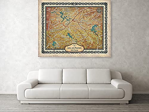 Lakes and Mountains of North Georgia, Vintage map, Vintage map art, Georgia vintage map, old map, antique maps, map vintage, map art vintage