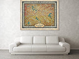Lakes and Mountains of North Georgia, Vintage map, Vintage map art, Georgia vintage map, old map, antique maps, map vintage, map art vintage