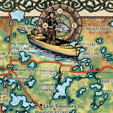Great River Arts Lakes of Oneida County Historic Map Reproduction Artwork Wall Art Print Vintage