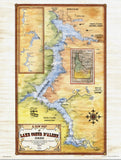 Lake Coeur D'Alene, Coeur D'Alene, Spokane, Idaho Lakes, lake map, lake art, Idaho Gifts, Lake house, custom lake maps, lake gifts, lake map