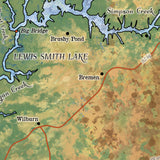 Lewis Smith Lake Alabama Map Art Print Poster Vintage Style Wall Decor For Home Dorm Office Classroom & Best Gift-Unframed
