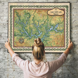 Lewis Smith Lake Alabama Map Art Print Poster Vintage Style Wall Decor For Home Dorm Office Classroom & Best Gift-Unframed