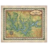 Lewis Smith Lake Alabama Map Art Print Poster Vintage Style Wall Decor For Home Dorm Office Classroom & Best Gift-Unframed