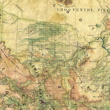 Montana Territory Tribal Map 1883 Old Montana Map Blanket Double Stitched Edges Cozy Fluffy Super Soft 430 GSM Polyester Throw Blanket