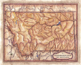 278-Custom map of Montana waterways