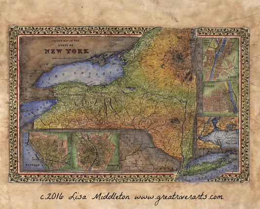 005 1867 County Map of New York State