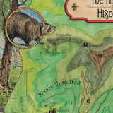 168 Hiking trails of Hixon Forest LaCrosse WI winnebago lake,lake superior,antique map,Hand Painted map,Great River Arts,map art by Lisa Mid