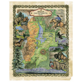 Teton, Grand Teton, Grand Teton map, wyoming, wyoming map, hiker gift, horse, national park, yellowstone, jackson hole, travel gift, map art