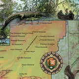Everglades national park map. Florida Map, Florida Gifts, Beach House Wall Art, Costal Wall Decor, Vintage Florida Art, Beach House, canoe
