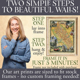 Great River Arts Glacier Hiking Historic Map Reproduction Artwork Wall Art Print Vintage