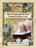 Great River Arts Glacier Hiking Historic Map Reproduction Artwork Wall Art Print Vintage
