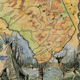 Great River Arts Glacier Hiking Historic Map Reproduction Artwork Wall Art Print Vintage
