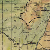 120 Wyoming Teton National Park 11x14" Hand painted map,Historical Map,map art,antique map,old print map,Missoula,Montana By Lisa Middleton