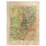 120 Wyoming Teton National Park 11x14" Hand painted map,Historical Map,map art,antique map,old print map,Missoula,Montana By Lisa Middleton