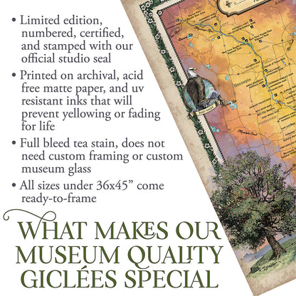 214 MNRRA Mississippi River Custom Map,wabasha,Stockholm,prescott,pepin,minneapolis,cottage grove,ellsworth,hand painted map by Lisa Middlet