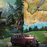 Great River Arts Glacier Hiking Digitally Painted Historic Map Reproduction Artwork Wall Art Print Vintage