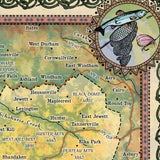 Great River Arts Catskill Mountains Historic Map Reproduction Artwork Wall Art Print Vintage