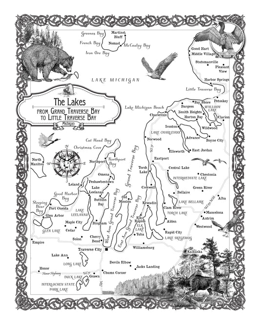 Petoski Lakes, Beaver Island, and Traverse Bay Michigan