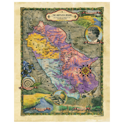 Driftless Region, Minneapolis map, mississippi river, Minnesota map, river map, Minneapolis skyline, history gift, Mark twain gift, rivers