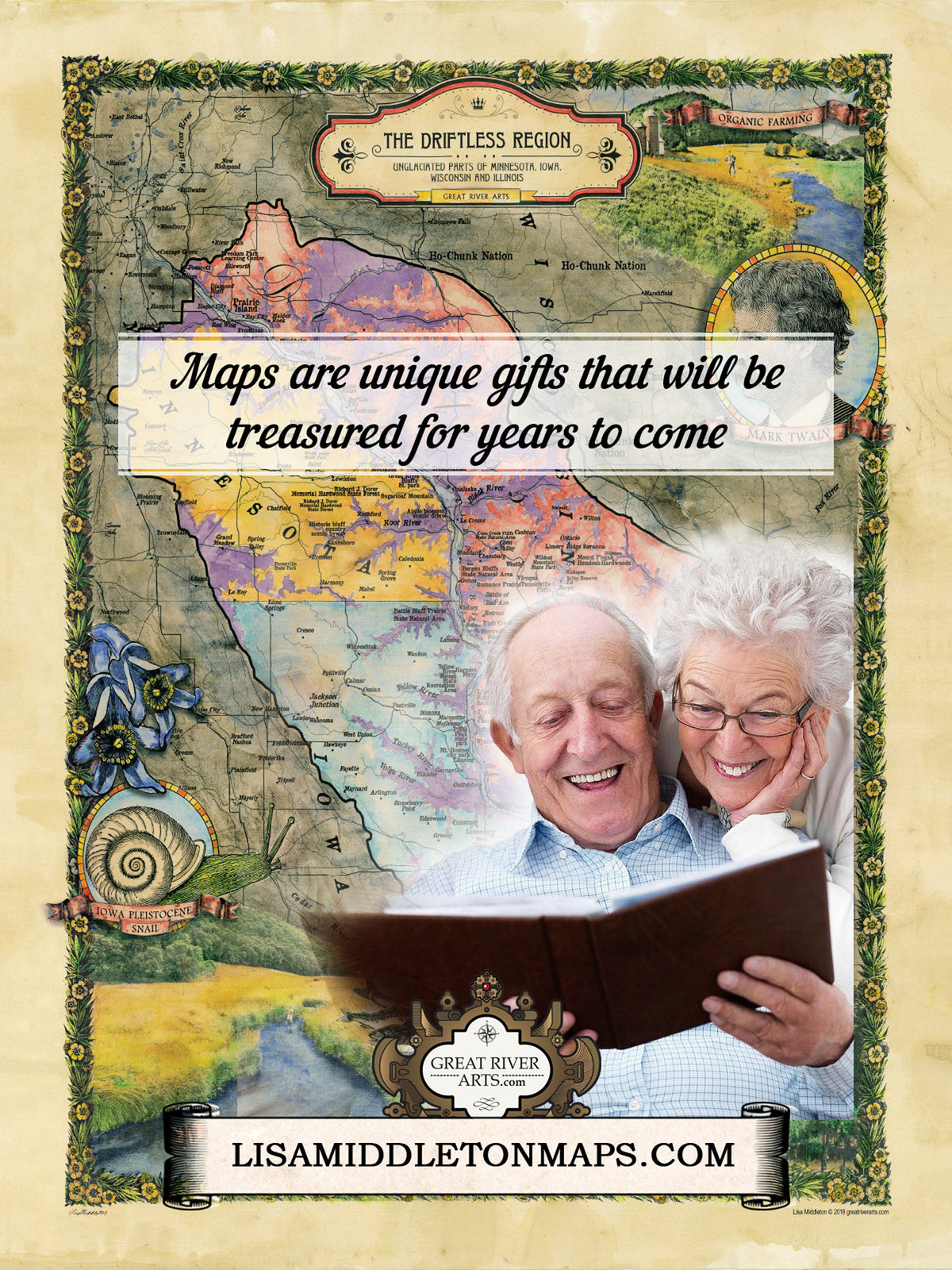 Driftless Region, Minneapolis map, mississippi river, Minnesota map, river map, Minneapolis skyline, history gift, Mark twain gift, rivers