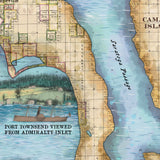 Washingn Seatte Coupeville Washington Including Whidby’s Island and Port Townsend Map Blanket Double Stitched Luxury Super Soft Blanket