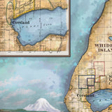 Washingn Seatte Coupeville Washington Including Whidby’s Island and Port Townsend Map Blanket Double Stitched Luxury Super Soft Blanket